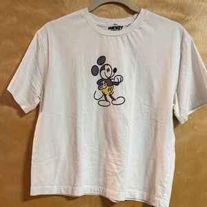 Disney Mickey Mouse White Tee with Yellow Accent